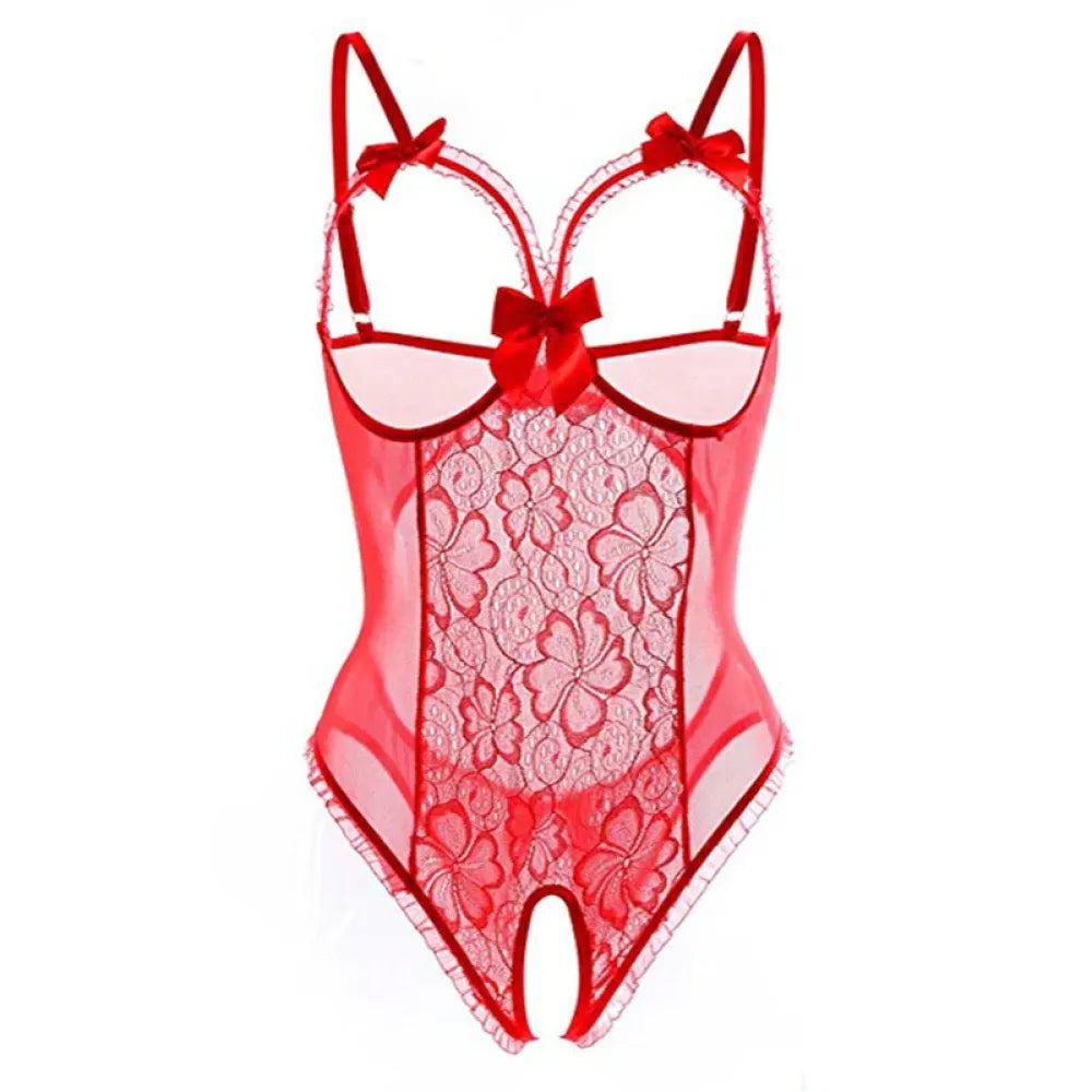 Plus Size Crotchless Lingerie Set
